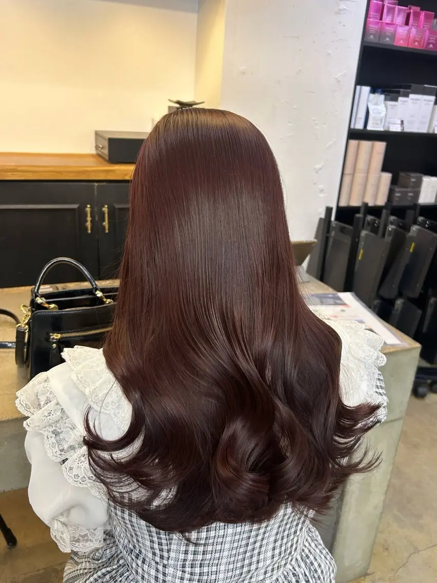ロング カラー ヘアカラー トリートメント 🌷ラベンダーピンク 顔まわり🌷ねいろのヘアスタイル