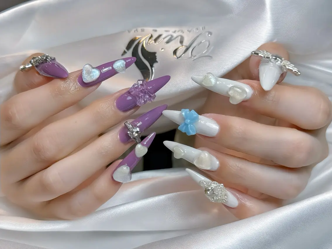 ネイル アートネイル ハロウィン ロングネイル スカルプネイル ネイルチップ Rin Nail 新大久保店のネイルデザイン