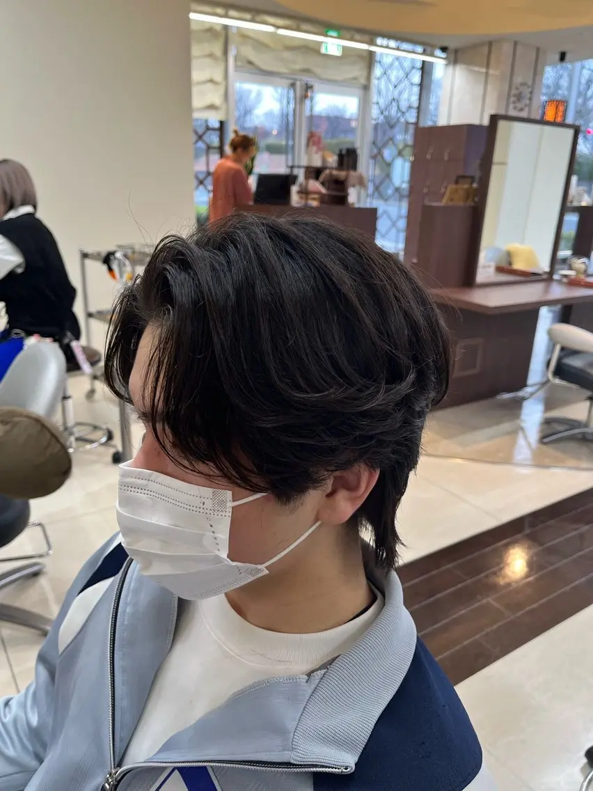 ショート メンズ センターパート メンズ韓国風 メンズウルフカット 韓国風ヘア ウルフカット 🧊メンズ特化🧊 高木航希のヘアスタイル