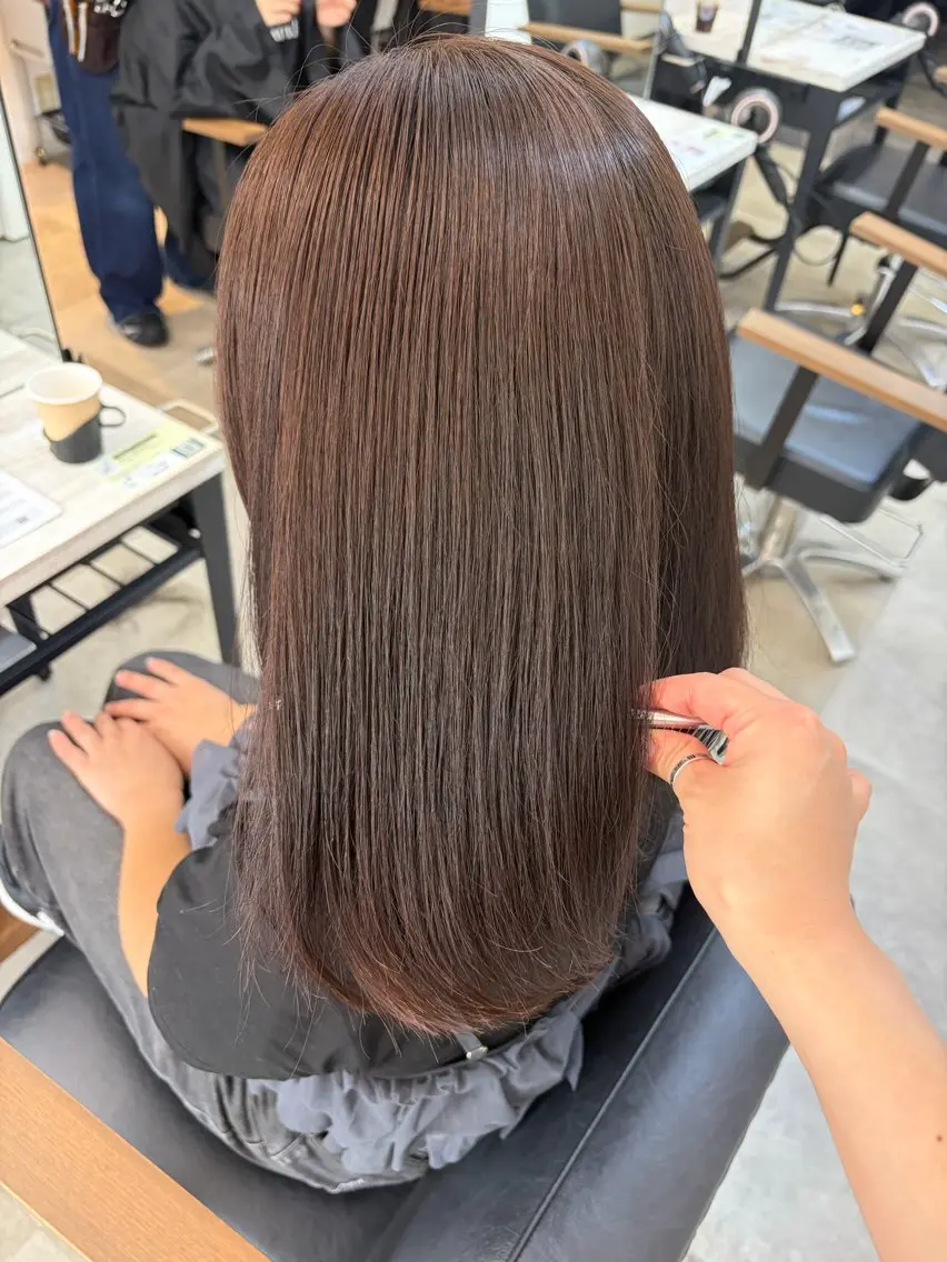 セミロング カラー 🥀韓国ヘア🥀 宮津真菜のヘアスタイル