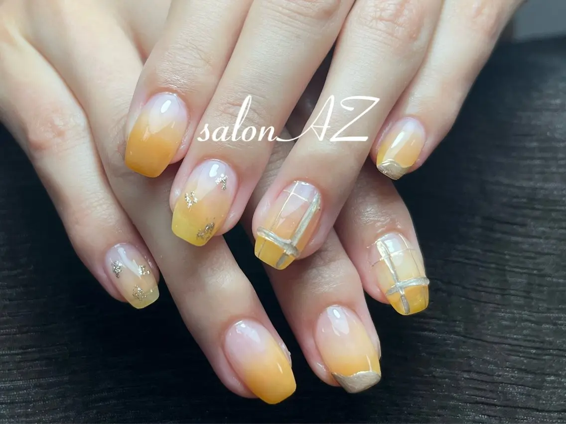 ネイル アートネイル 長さ出し フットネイル フレンチネイル ジェルネイル salon AZのネイルデザイン
