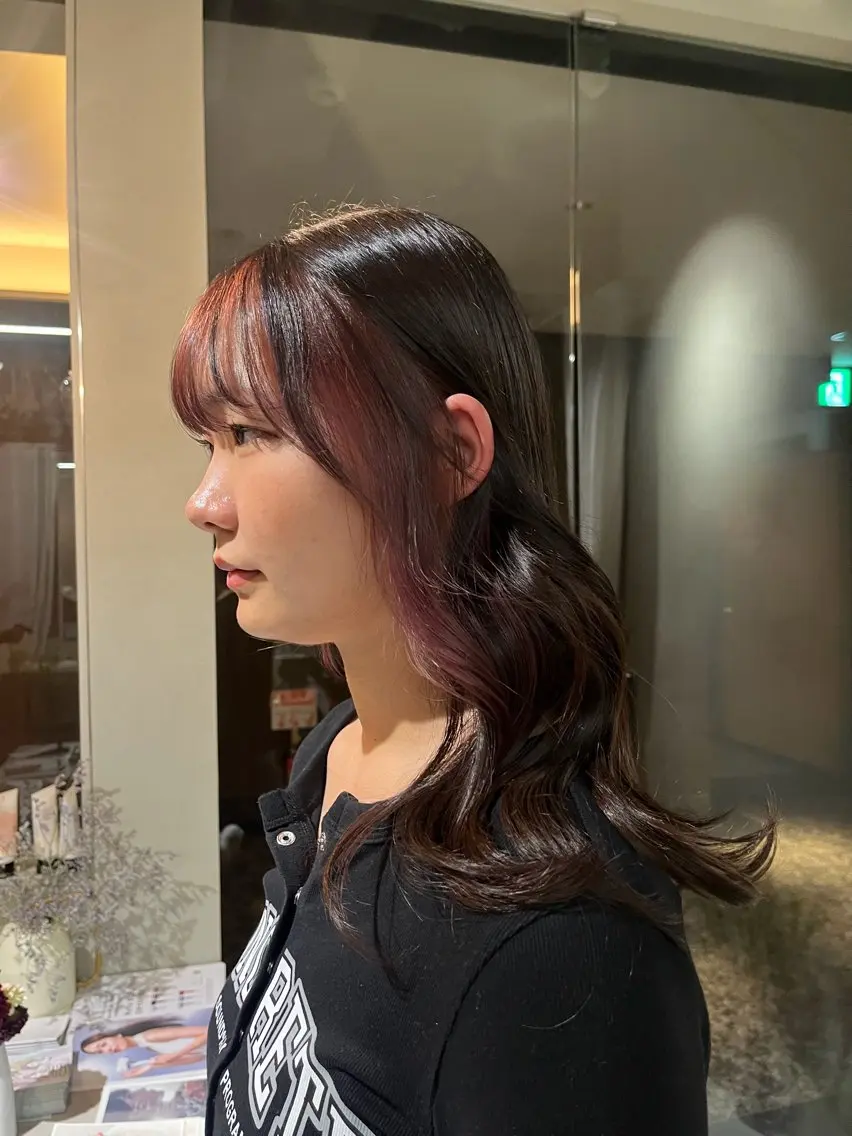 セミロング カラー ヘアカラー トリートメント 🌼花屋併設🌼 木下奈々望のヘアスタイル