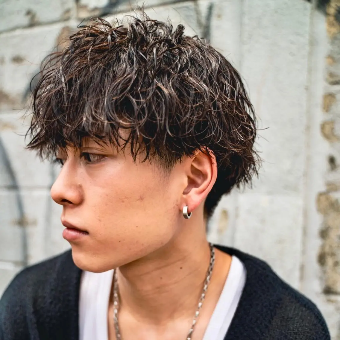 メンズ センターパート フェードカット マッシュ メンズパーマ メンズツイストパーマ 🔥メンズ専門美容師 🔥YOSHIのヘアスタイル