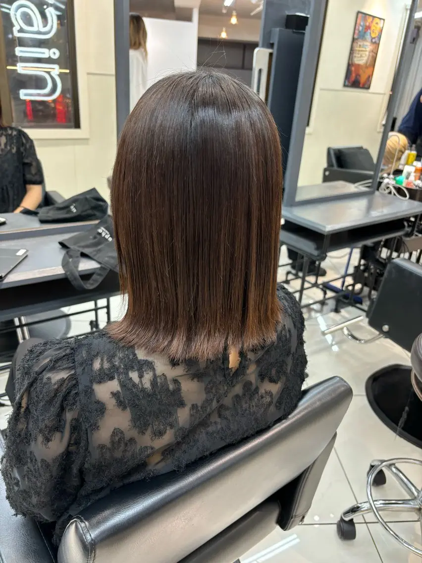 カット ヘアカラー トリートメント RIN パーマ/暖色カラーのヘアスタイル