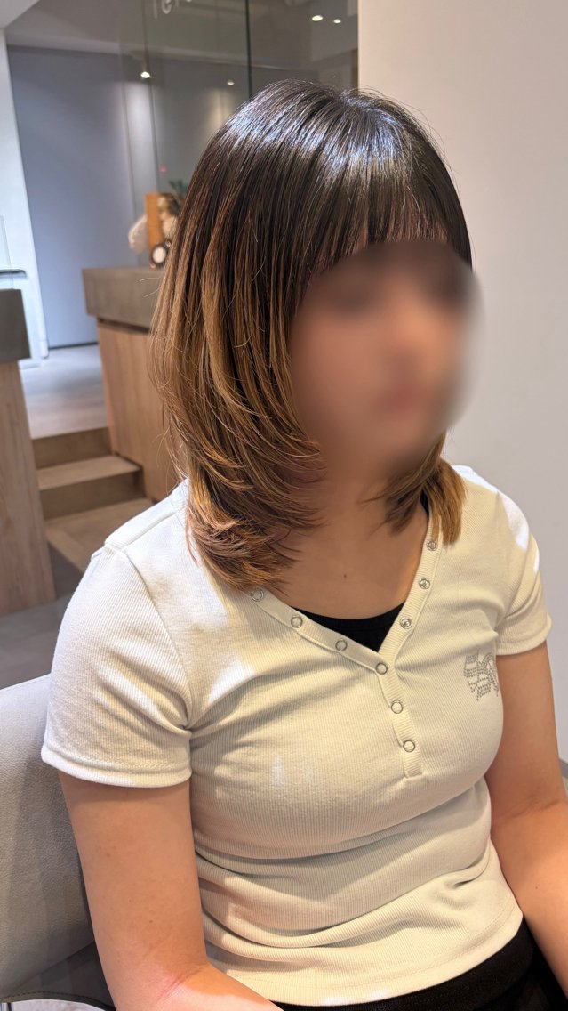 ミディアム ayuna🎀 三宮/韓国ハイトーンのヘアスタイル