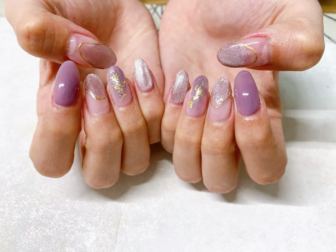 ネイル オーロラネイル フットネイル フレンチネイル ジェルネイル 韓国ネイル ハンドネイル mogunail &blowのネイルデザイン