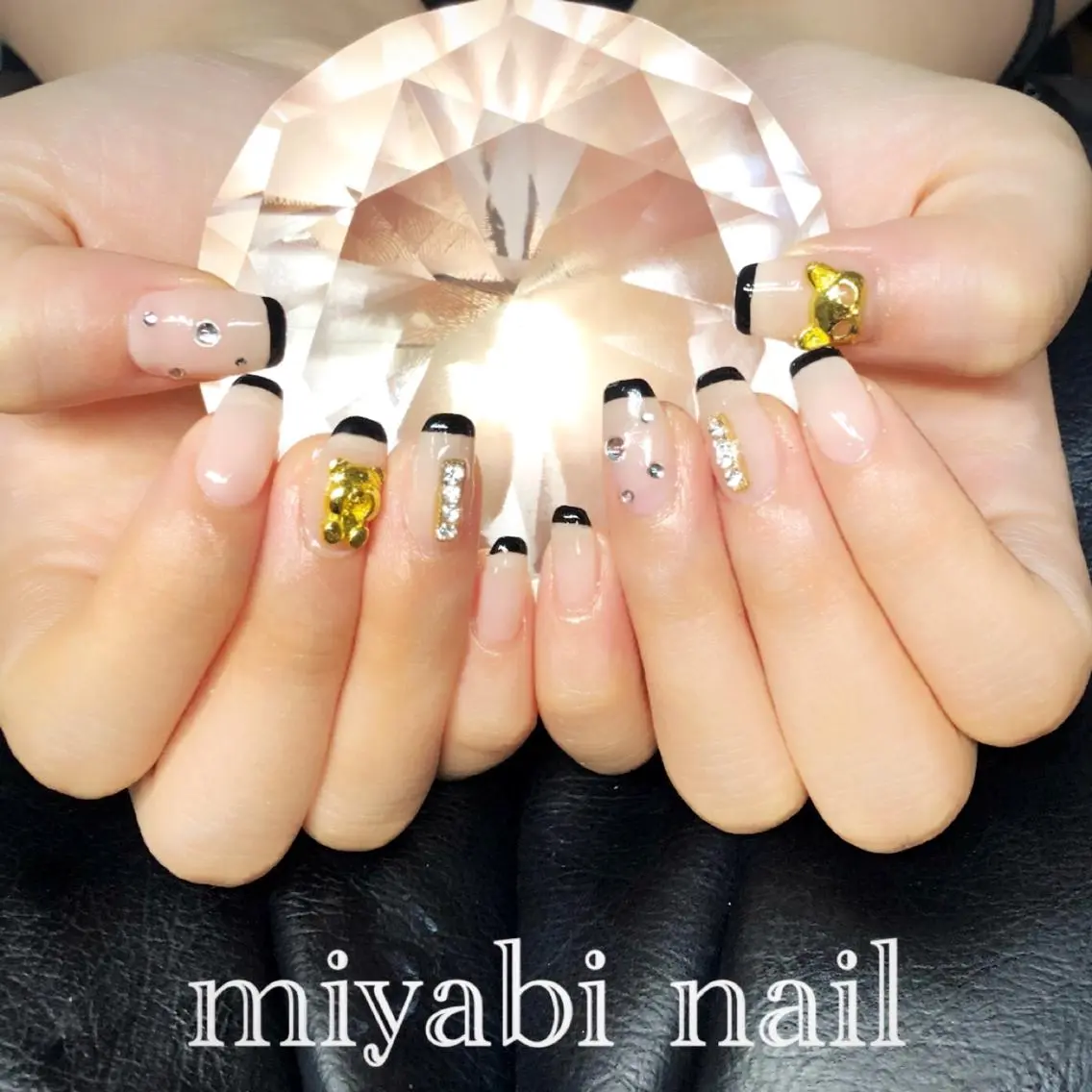 ネイル フレンチネイル キラキラネイル 持ち込み ピンク ハンドネイル miyabi nail 桂川駅近くのネイルデザイン