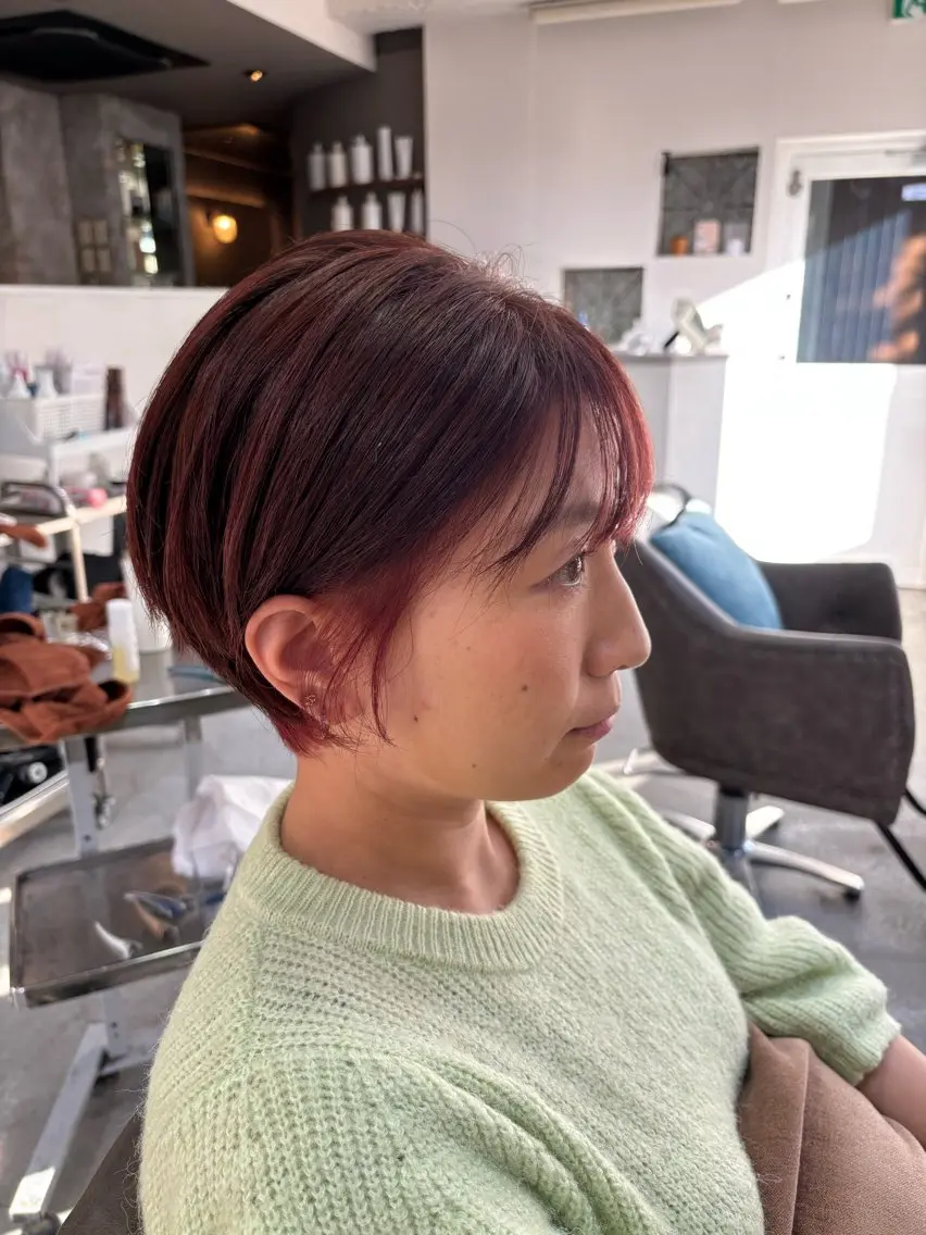 ショート カラー ヘアカラー ショート・パーマ・デ ザインカラー/むつみのヘアスタイル