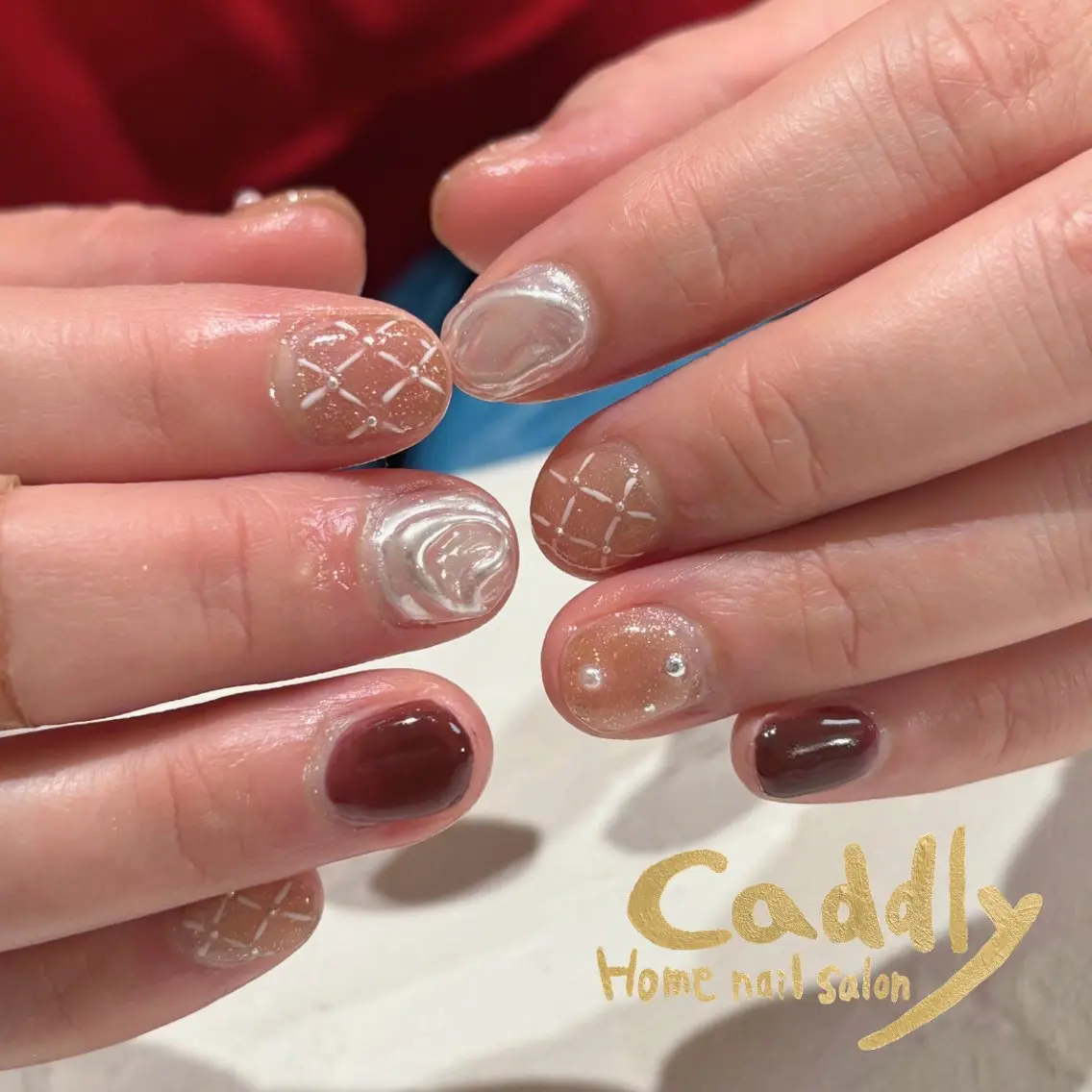 ネイル ショートネイル ハンドネイル caddly naoのネイルデザイン