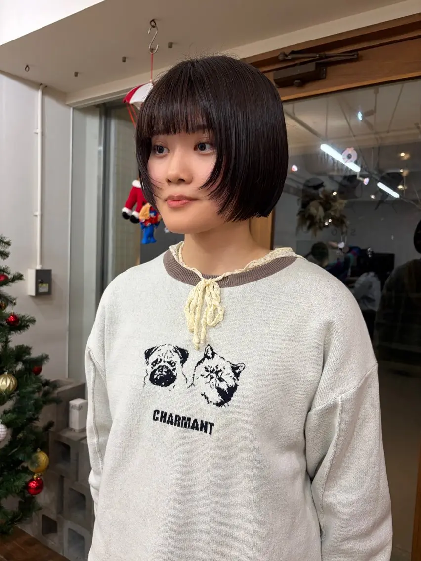 ショート ボブ レイヤーカット 似合わせカット カット ヘアカラー 三浦 ふたばのヘアスタイル