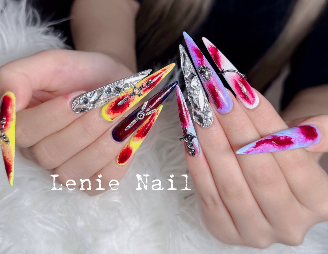 ネイル チークネイル 長さ出し フラッシュネイル フレンチネイル グラデーション ハンドネイル Lenie Nail Salonのネイルデザイン