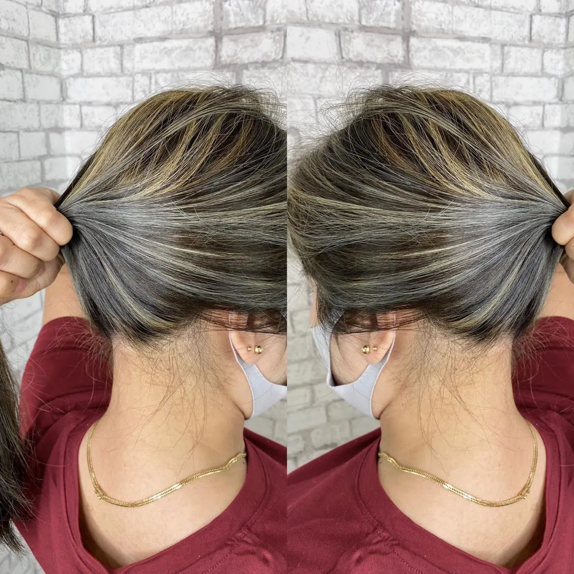 セミロング ハイライト ヘアカラー ショートが得意✂️ 藤城建太のヘアスタイル