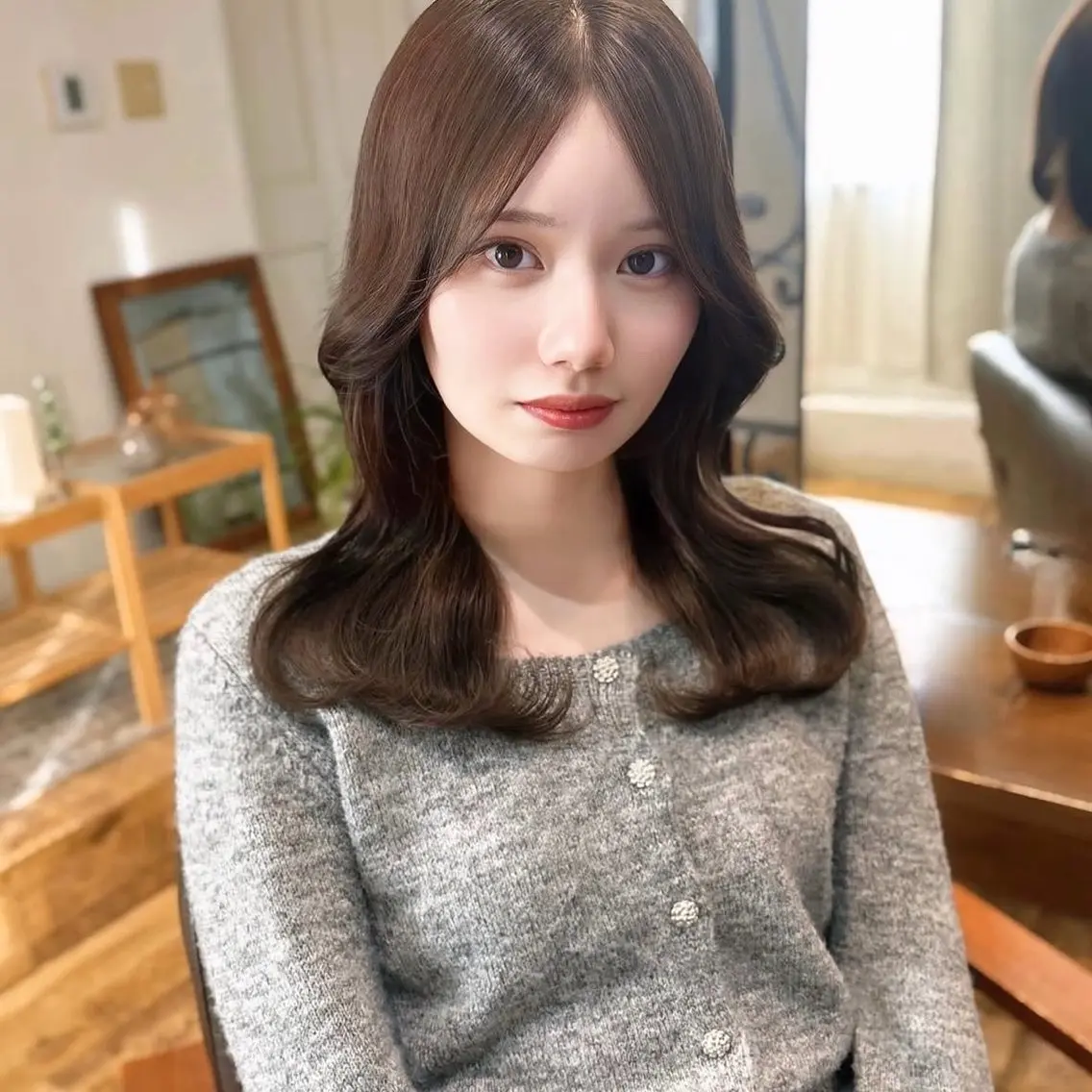 ロング カラー アッシュ ベージュカラー AKIHO/矢場町 ／メンズカットモデルのヘアスタイル