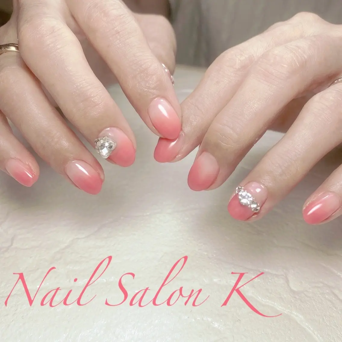 ネイル ピンク ハンドネイル Nail Salon K 🧸美爪育成のネイルデザイン