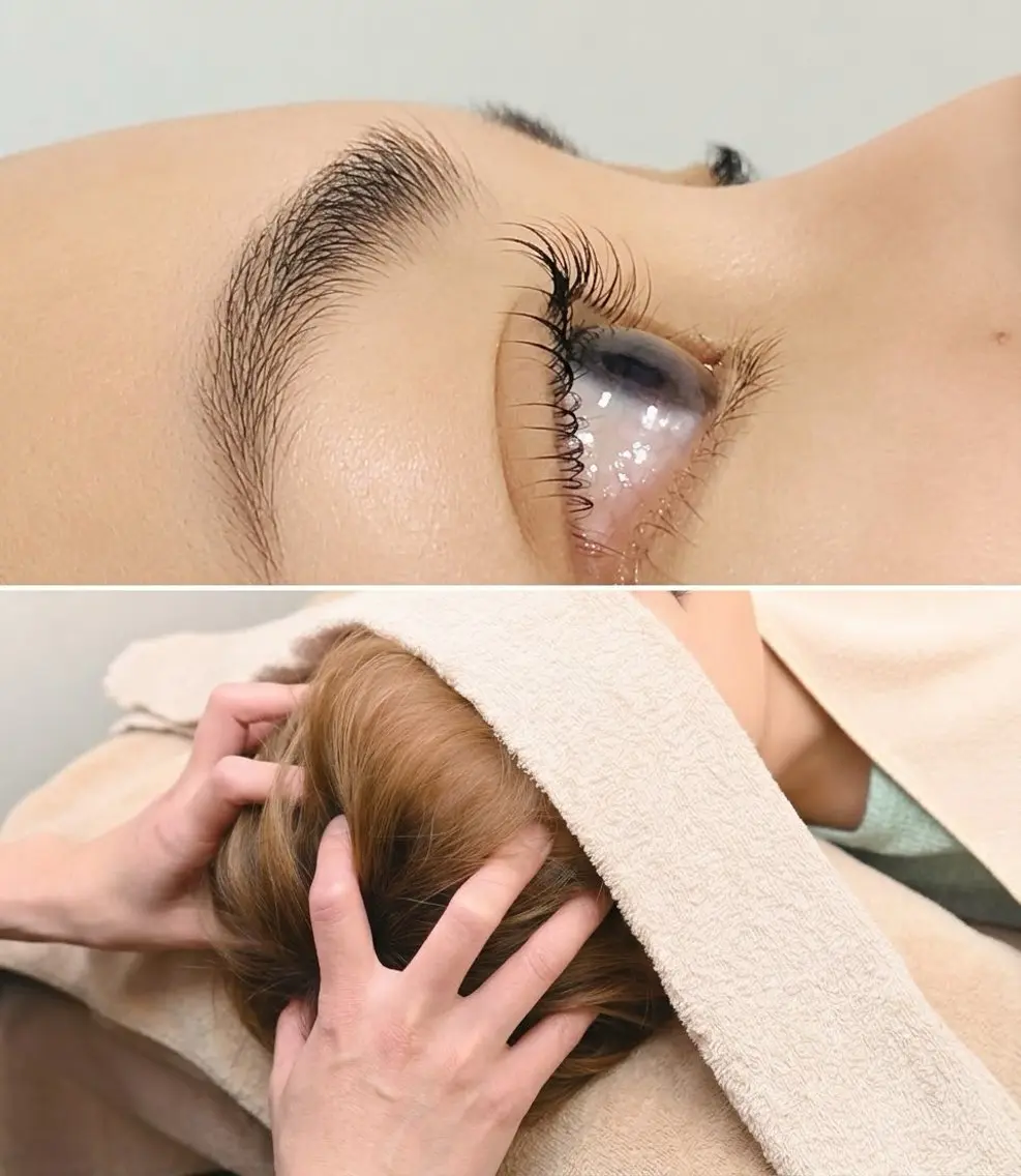上まつ毛パーマ+ヘッドスパの写真