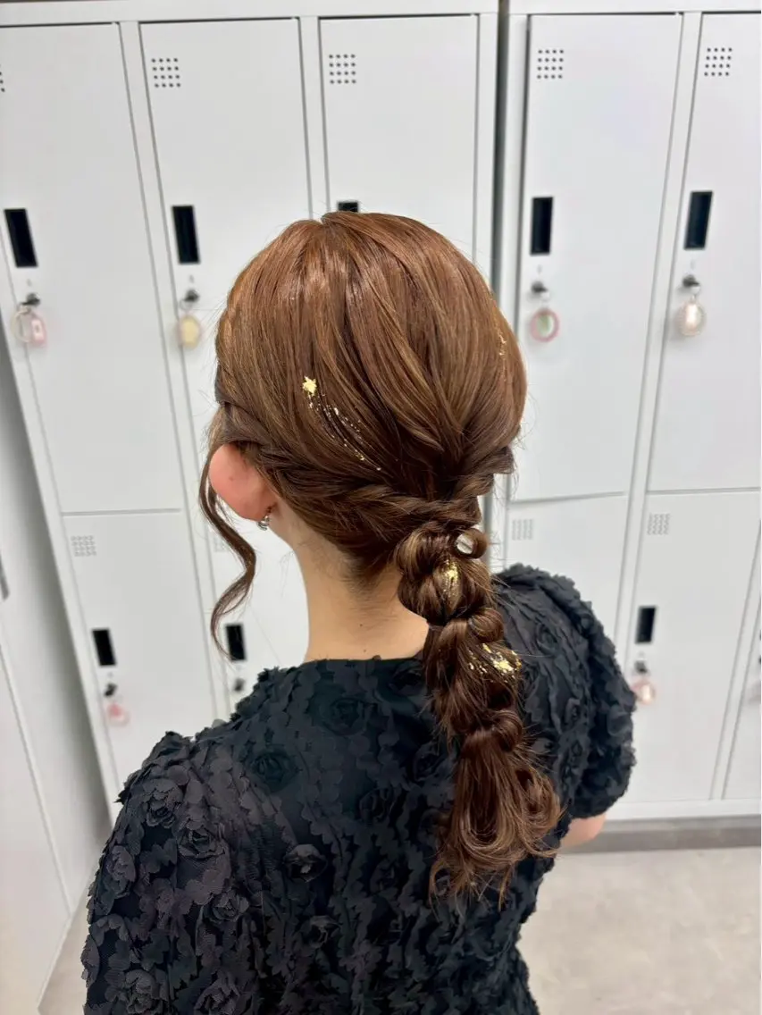 ロング ヘアアレンジ 結婚式・ブライダル ヘアセット エクステ🎀/カラー 🌙横浜┊︎もものヘアスタイル
