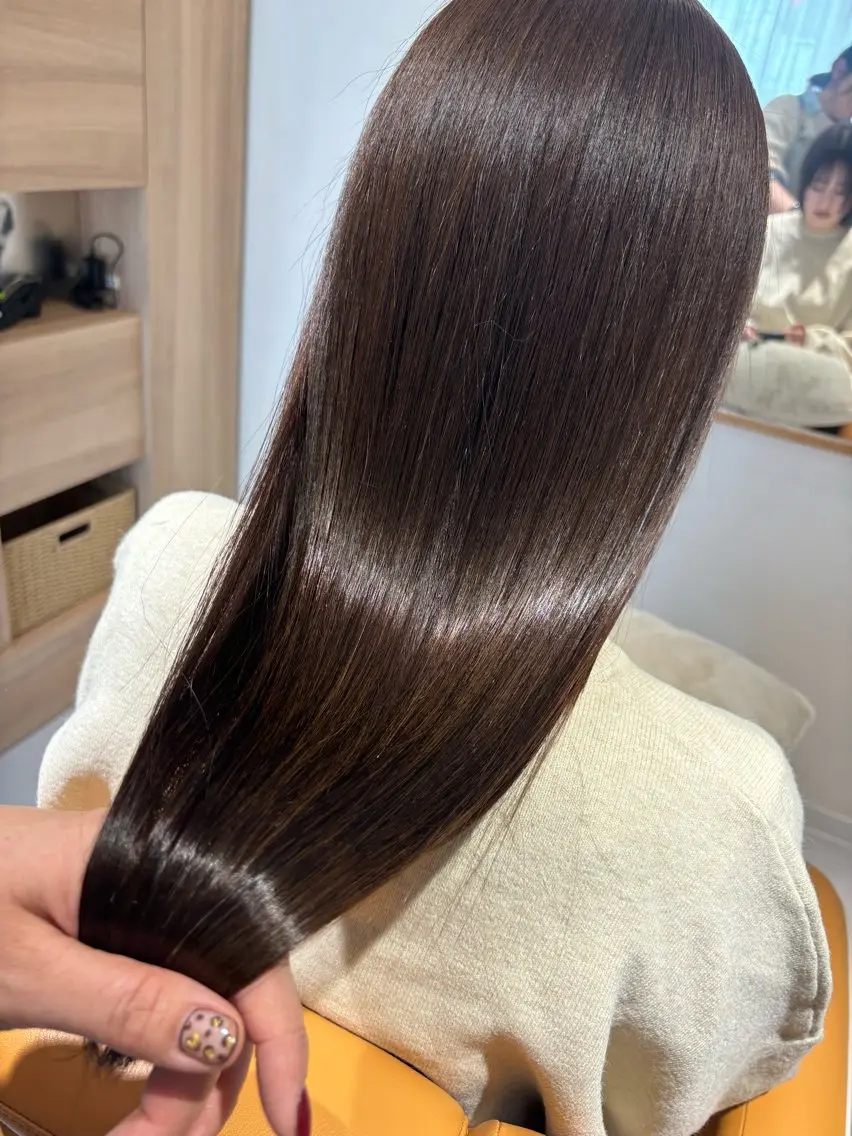 ロング パーマ 髪質改善 ストレートパーマ mile 〔東二見〕のヘアスタイル