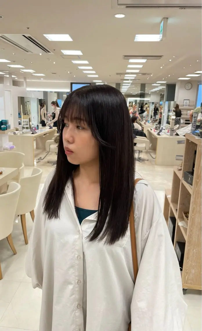 ロング シャドウパーマ／骨格 矯正カット　トモキのヘアスタイル