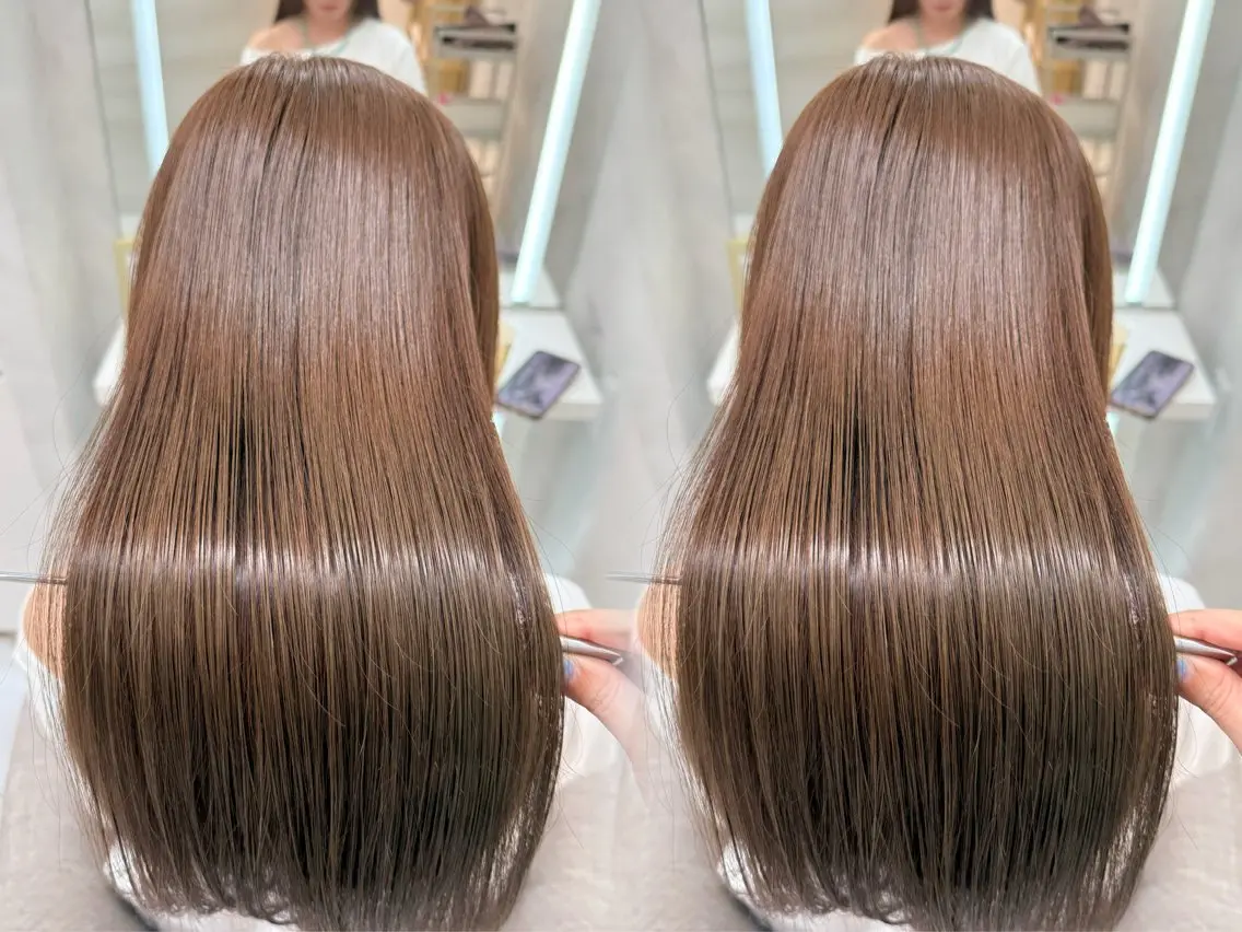 セミロング 縮毛矯正 トリートメント オーダーメイド施術 SHUTO名駅4分のヘアスタイル