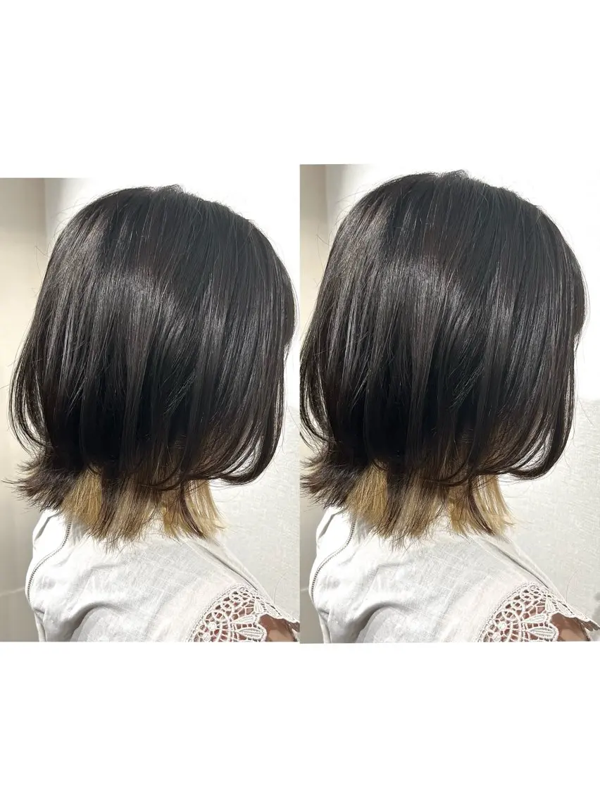 ミディアム 切っぱなし💇‍♀️ イヤリング🎨龍之介のヘアスタイル