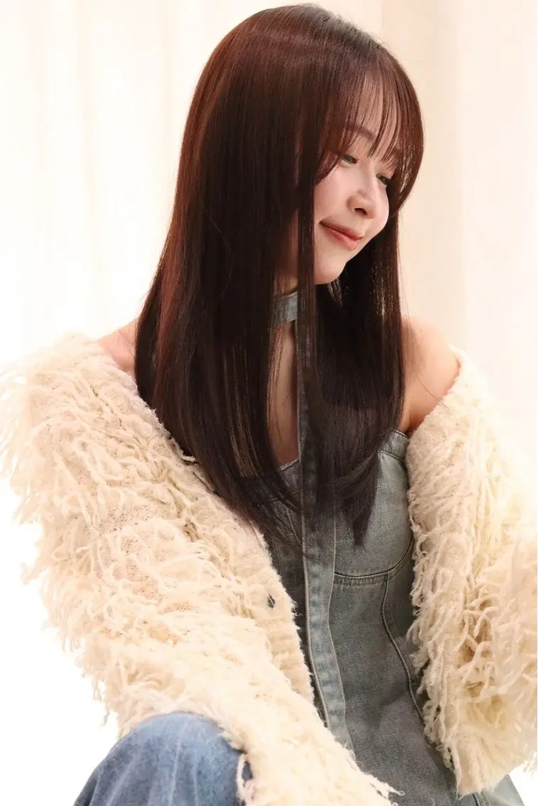 ロング カラー 藤原汐彩／縮毛矯正 ／髪質改善モデル募集のヘアスタイル