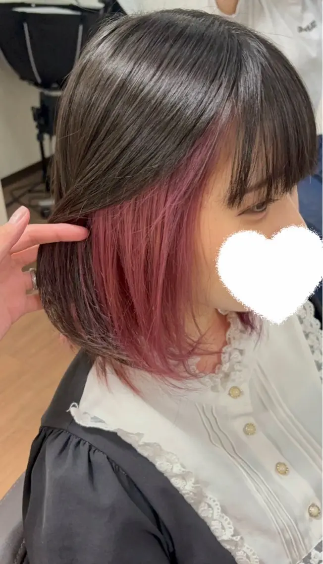 ミディアム カラー ピンクカラー 限界オタク美容師 💜Natsuki☁のヘアスタイル