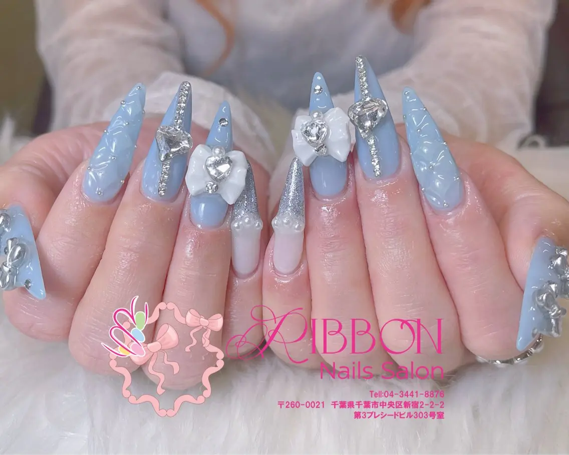 ネイル フレンチネイル ジェルネイル マグネットネイル 持ち込み ニュアンスネイル ハンドネイル Ribbonnail salonのネイルデザイン