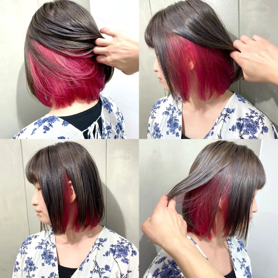 ミディアム カラー ピンクカラー レッドカラー ヘアカラー 成城美容室 YOSHIMURAのヘアスタイル