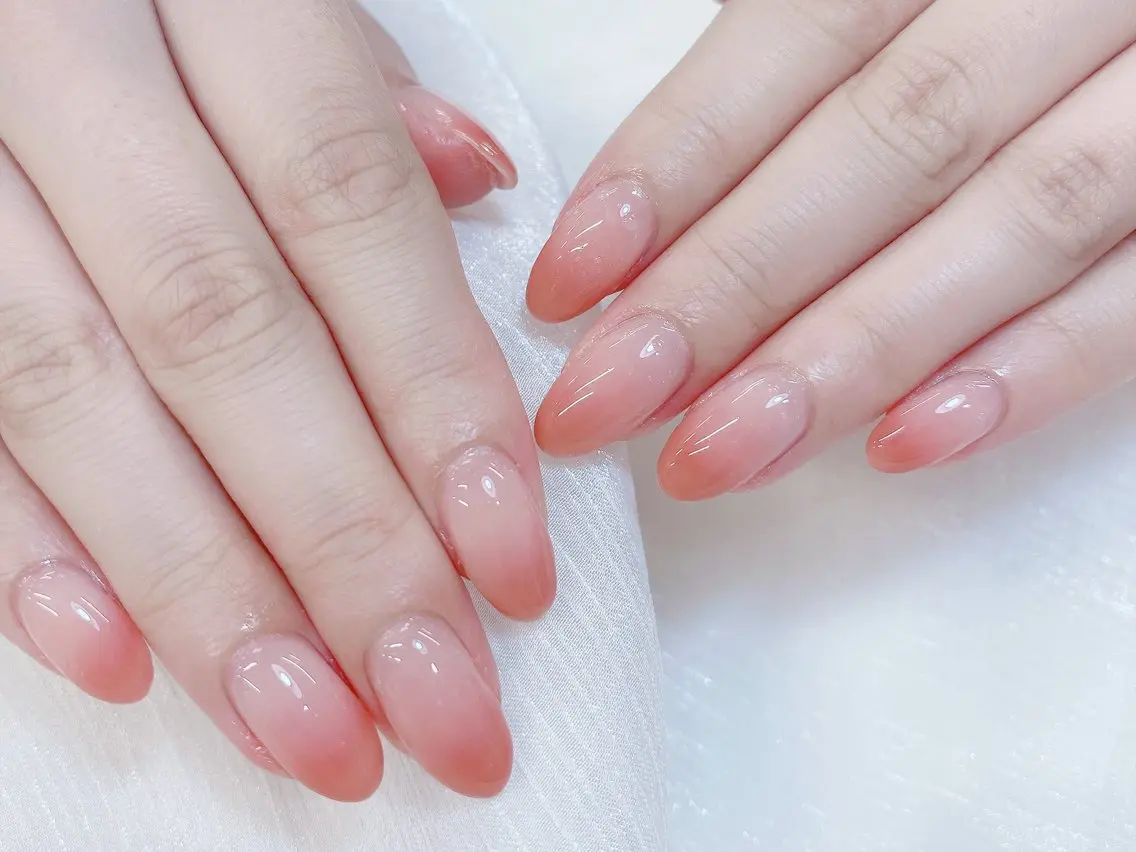 ネイル チークネイル 成人式 フレンチネイル グラデーション 氷ネイル・うるうるネイル ハンドネイル DUO   MI nail salonのネイルデザイン