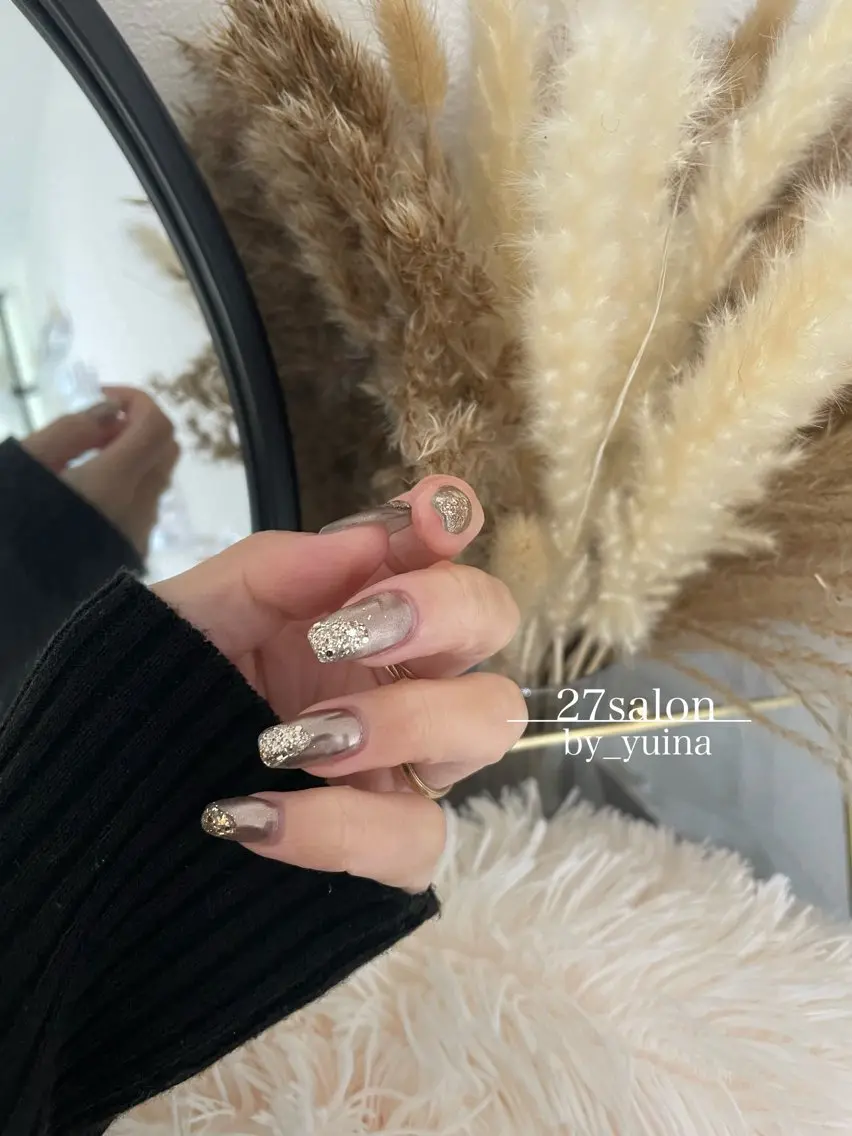 ネイル マットネイル ミラーネイル ハンドネイル 27salon yuinaのネイルデザイン