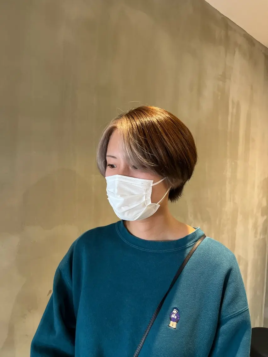 カラー ミストバング  フェイスフレーミング 本木下朋花/髪質 改善×ダブルカラーのヘアスタイル