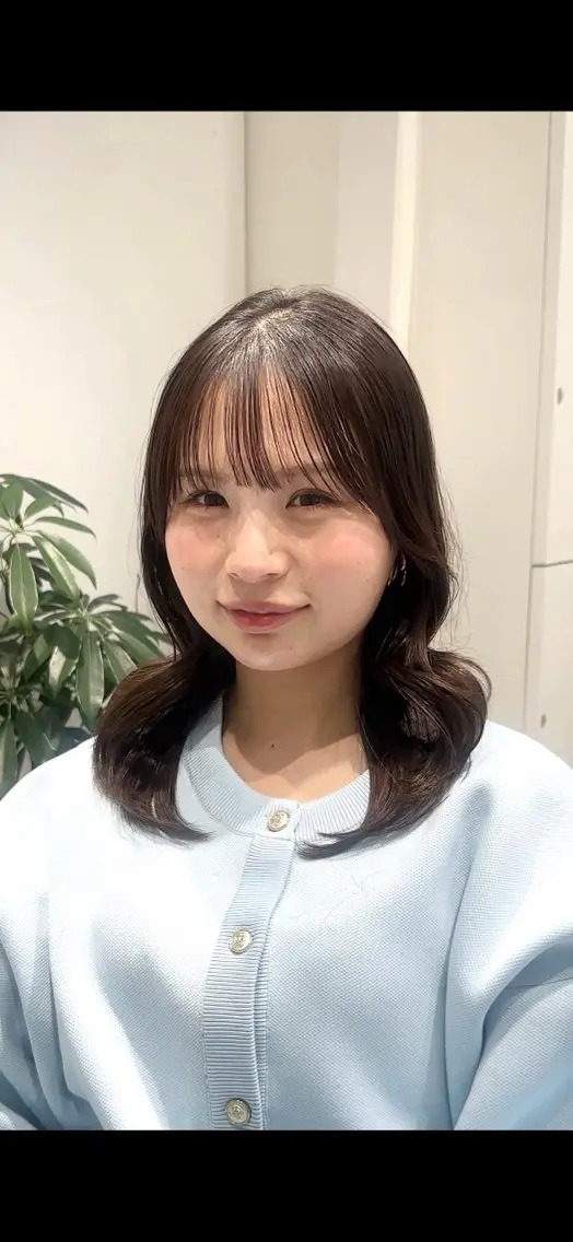 セミロング カラー カット ヘアカラー トリートメント ヘッドスパ ヘアセット 赤み消しカラー/縮毛 /顔まわり/ジョウのヘアスタイル
