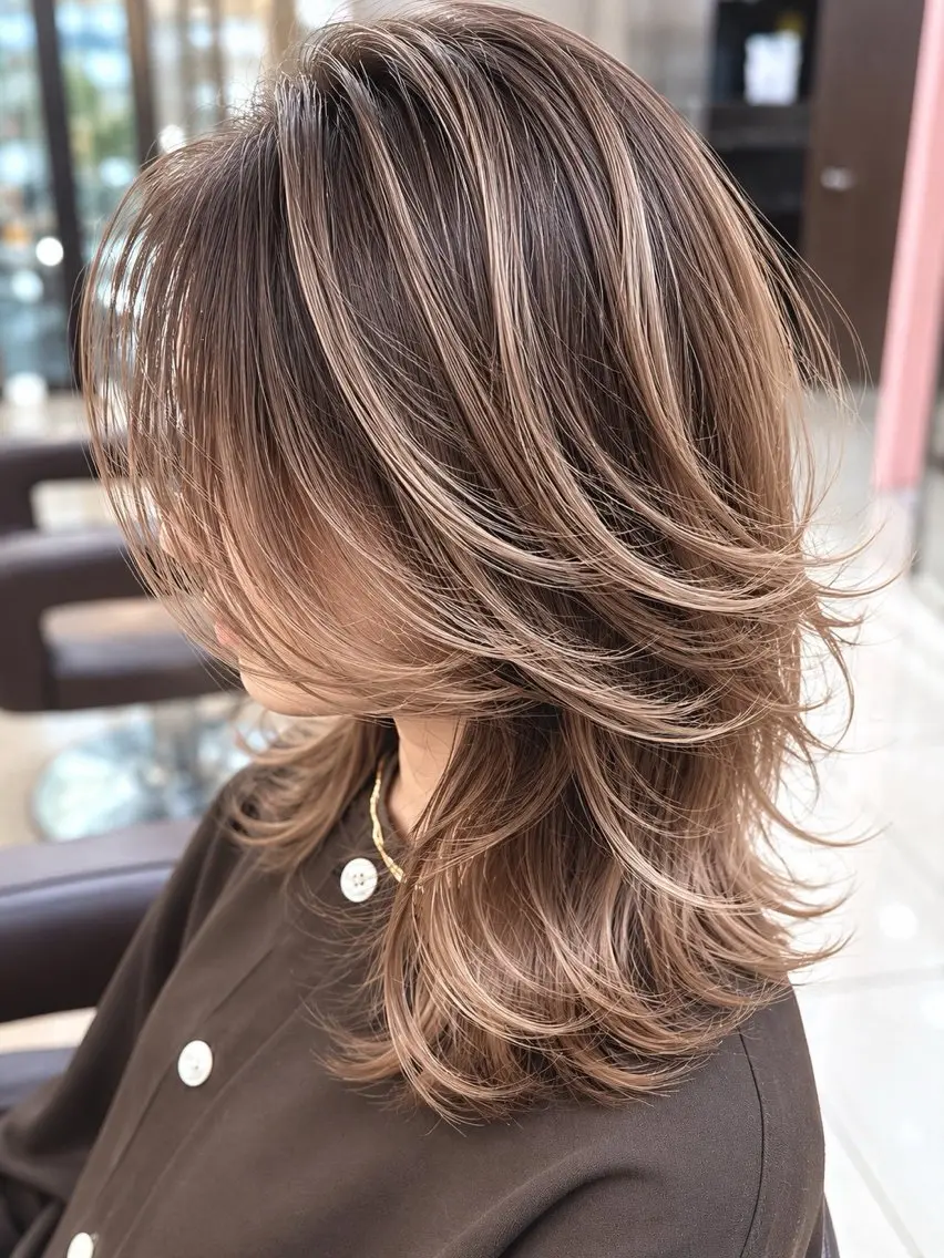 ミディアム カラー 菅野谷 琉那のヘアスタイル