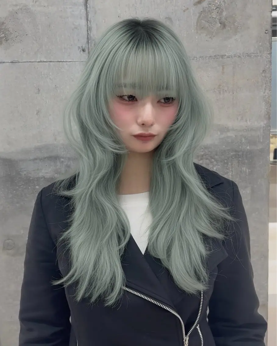 ロング ハッシュカット ハイレイヤー 韓国風ヘア レイヤーカット Yuta✂︎ 韓国レイヤー🪽のヘアスタイル
