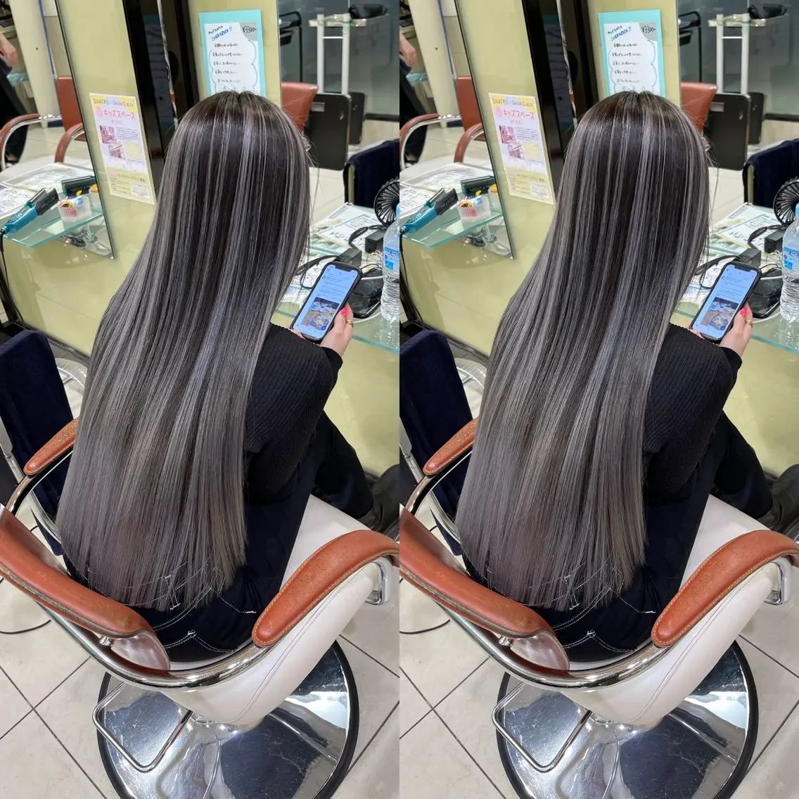 ロング ヘアカラー トリートメント Y Uのヘアスタイル