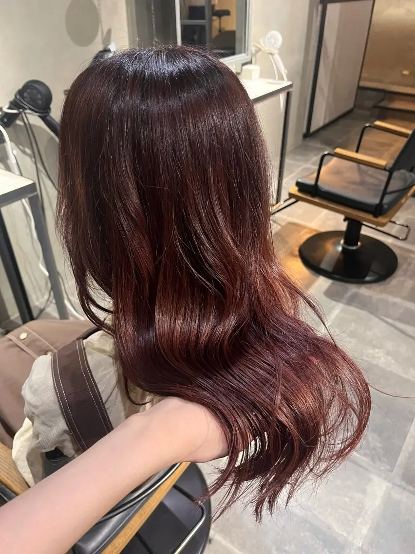 セミロング カラー ベージュカラー オレンジ オレンジベージュ ヘアカラー トリートメント 透明感♥韓国ヘア HINAのヘアスタイル