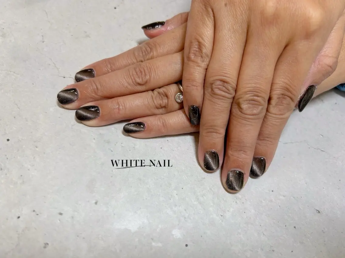 ネイル マグネットネイル ハンドネイル WHITE NAIL ホワイトネイルのネイルデザイン
