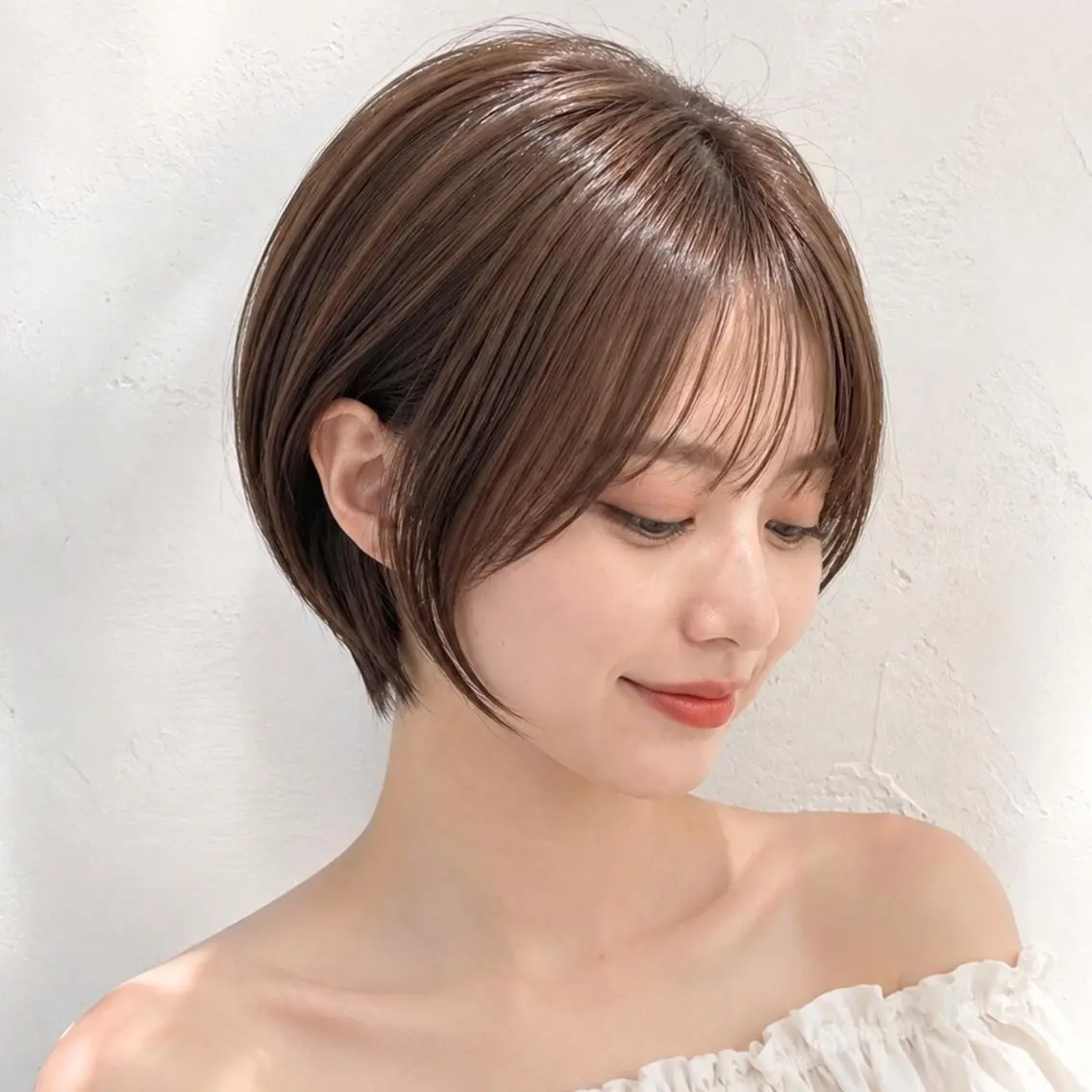 ショート カラー ショートボブ 透明感カラー ボブ 髪質改善 シースルーバング カット ヘアカラー トリートメント SOURCE梅田💎 ヘアケア/艶カラーのヘアスタイル
