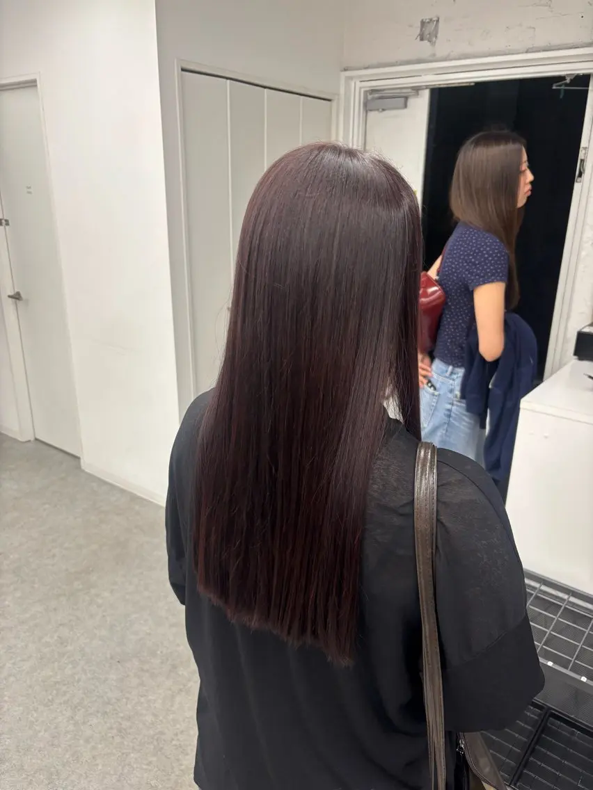 ロング ヘアカラー トリートメント 縮毛矯正/ブリーチな しラベンダー/心優のヘアスタイル