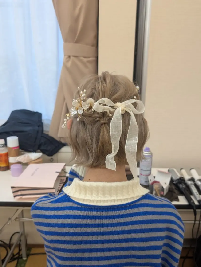 ヘアアレンジ ヘアセット 盛れるヘアメイク/ 切りたて感なしカットのヘアスタイル