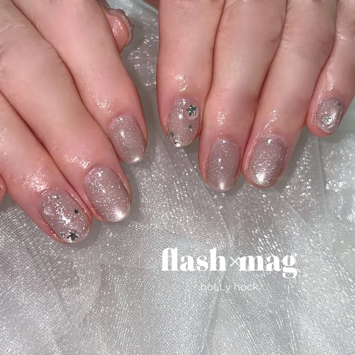 ネイル フラッシュネイル マグネットネイル ワンカラーネイル シンプルネイル ハンドネイル hoLLy hock ┊︎唐人町徒歩2分♡のネイルデザイン