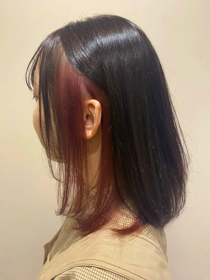 ミディアム カラー インナーカラー 🌹艶髪カラー🌹 津田晴加【西荻窪】のヘアスタイル