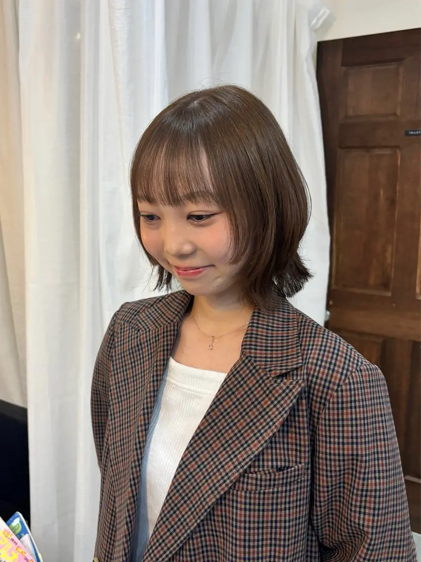 ミディアム ボブ ウルフカット ウルフボブ カット ヘアカラー トリートメント ボブ/可愛いスタイル ⠀ゆらのヘアスタイル