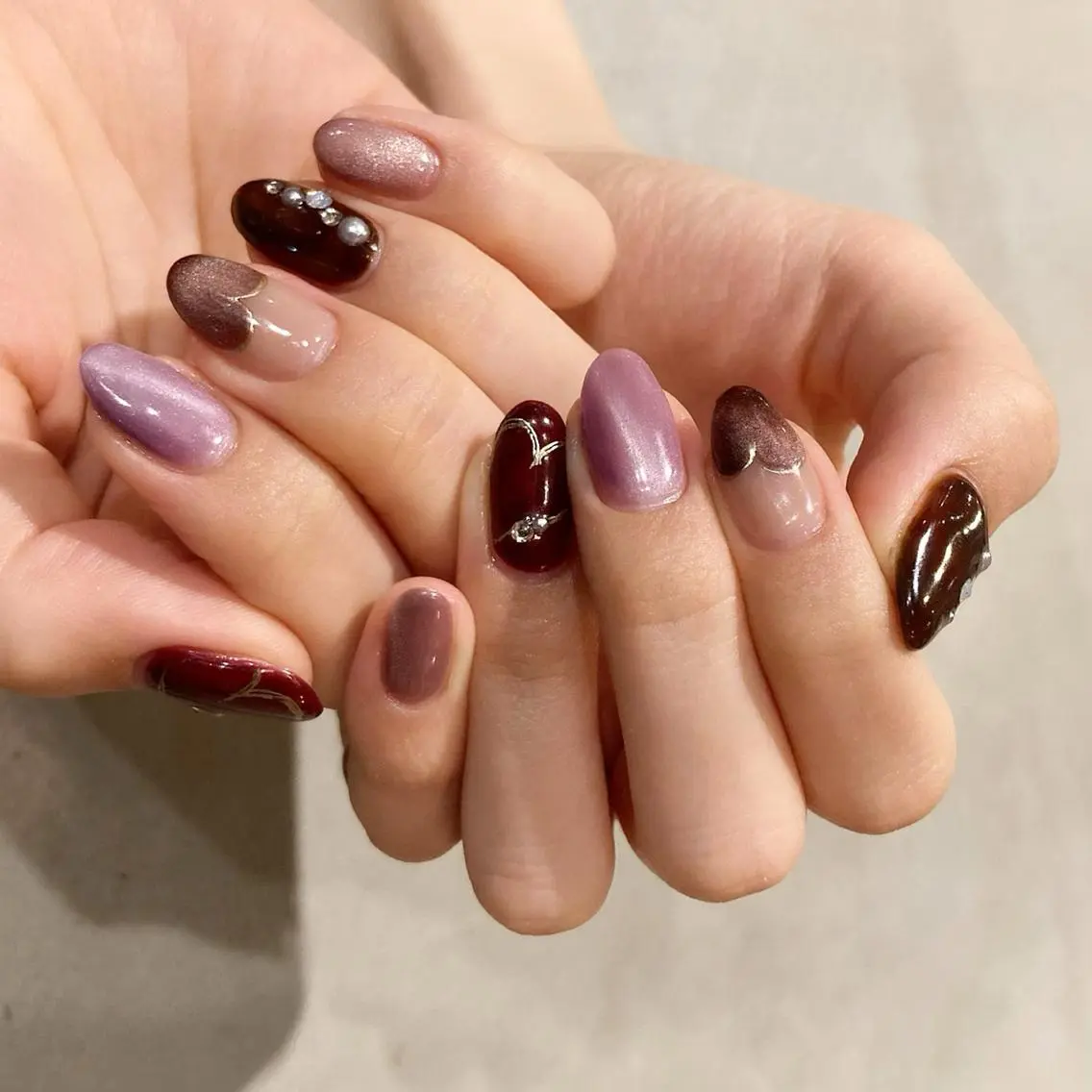 ネイル アートネイル ジェルネイル マグネットネイル 持ち込み ハンドネイル nail salon Soeurのネイルデザイン