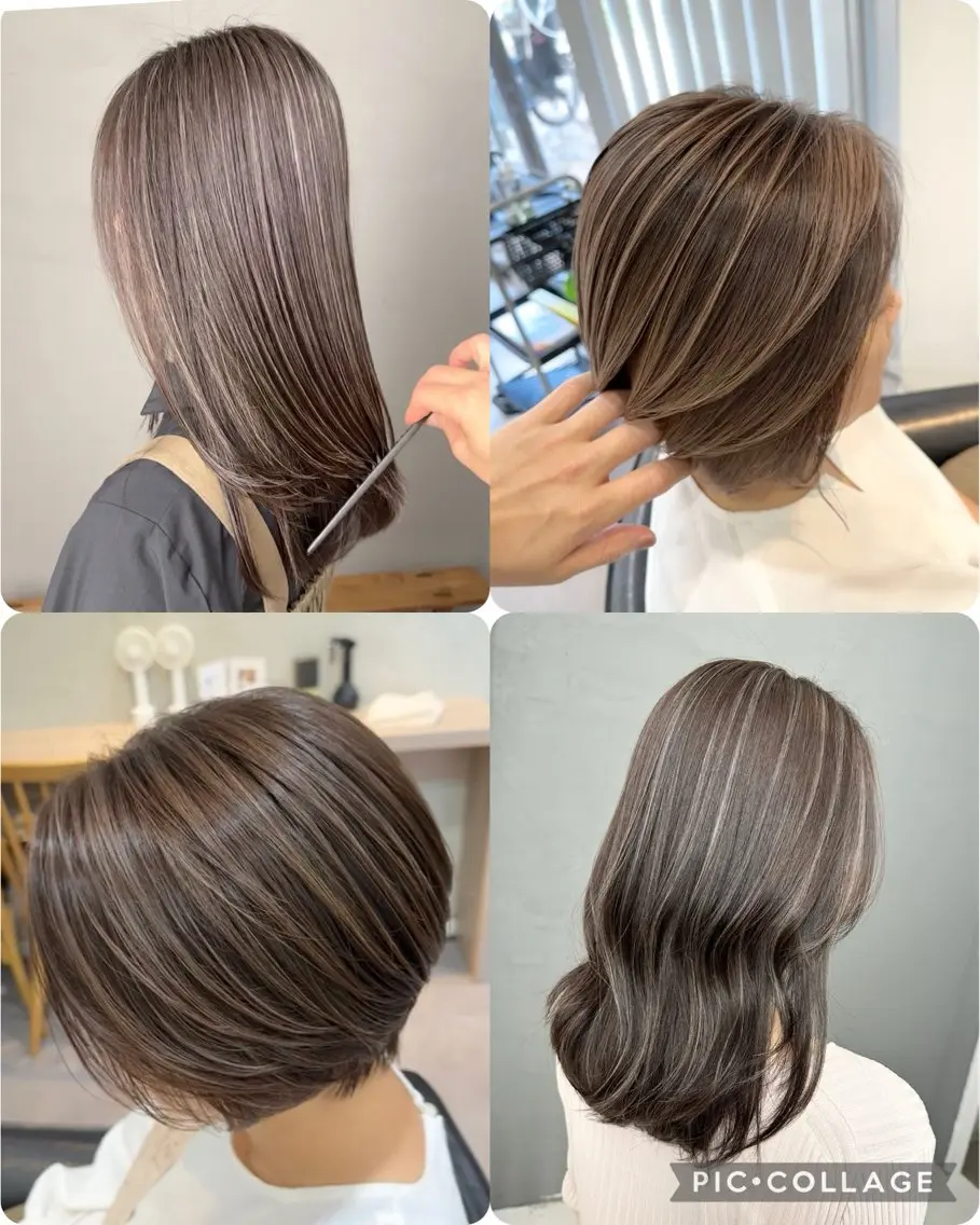 ⚠︎セミロング以上限定⚠︎THE透明感✨&赤みが苦手な方に最適✨ハイライトカラーに合わせたカットで素敵に仕上げます♡の写真
