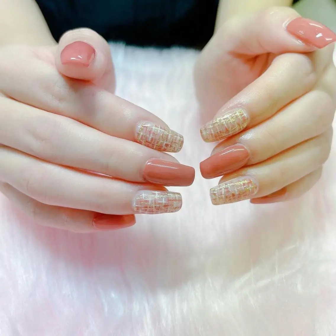 ネイル ワンカラーネイル スカルプネイル ツイードネイル ハンドネイル MoonNail ユリ🌸のネイルデザイン