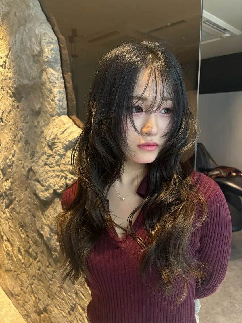 ロング ハッシュカット ハイレイヤー 韓国風ヘア レイヤーカット カット Yuta✂︎ 韓国レイヤー🪽のヘアスタイル