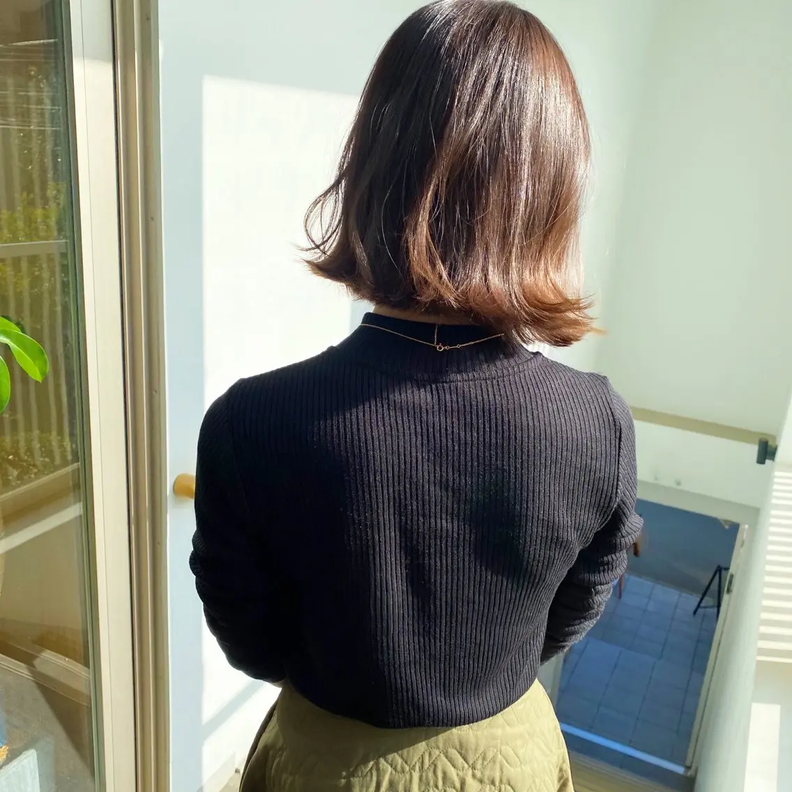ミディアム ボブ 外ハネヘア ウラノ ソウシのヘアスタイル