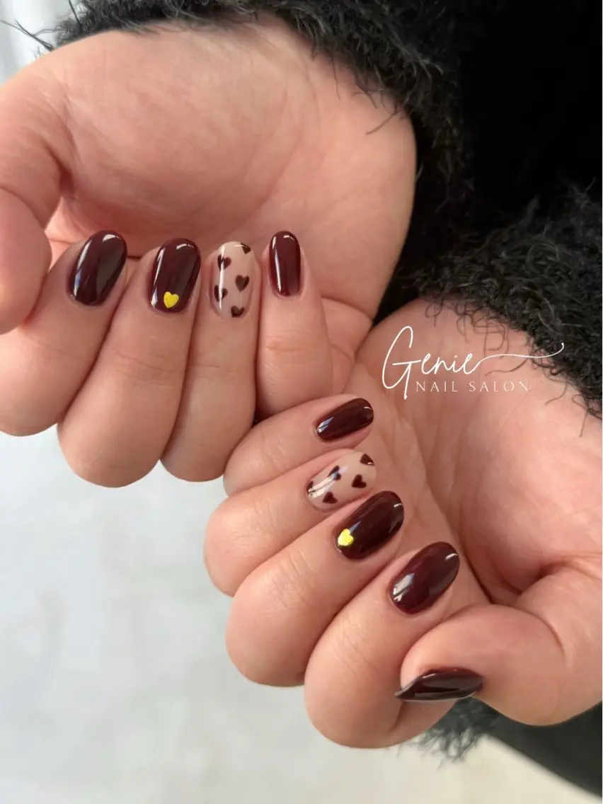 ネイル ハート 韓国ネイル ハンドネイル Nail salon Genieのネイルデザイン