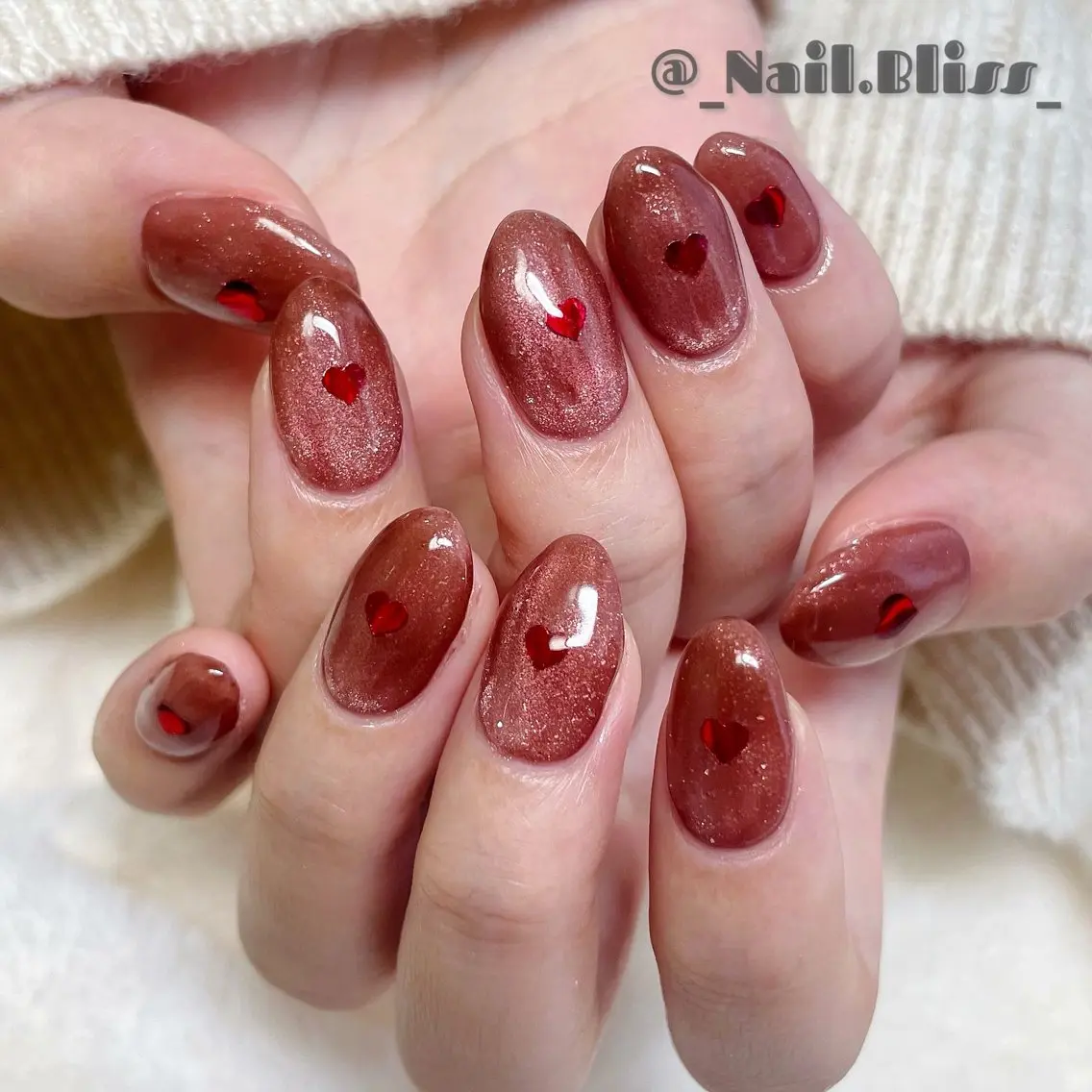 ネイル 氷ネイル・うるうるネイル マグネットネイル ハンドネイル NAIL BLISSのネイルデザイン